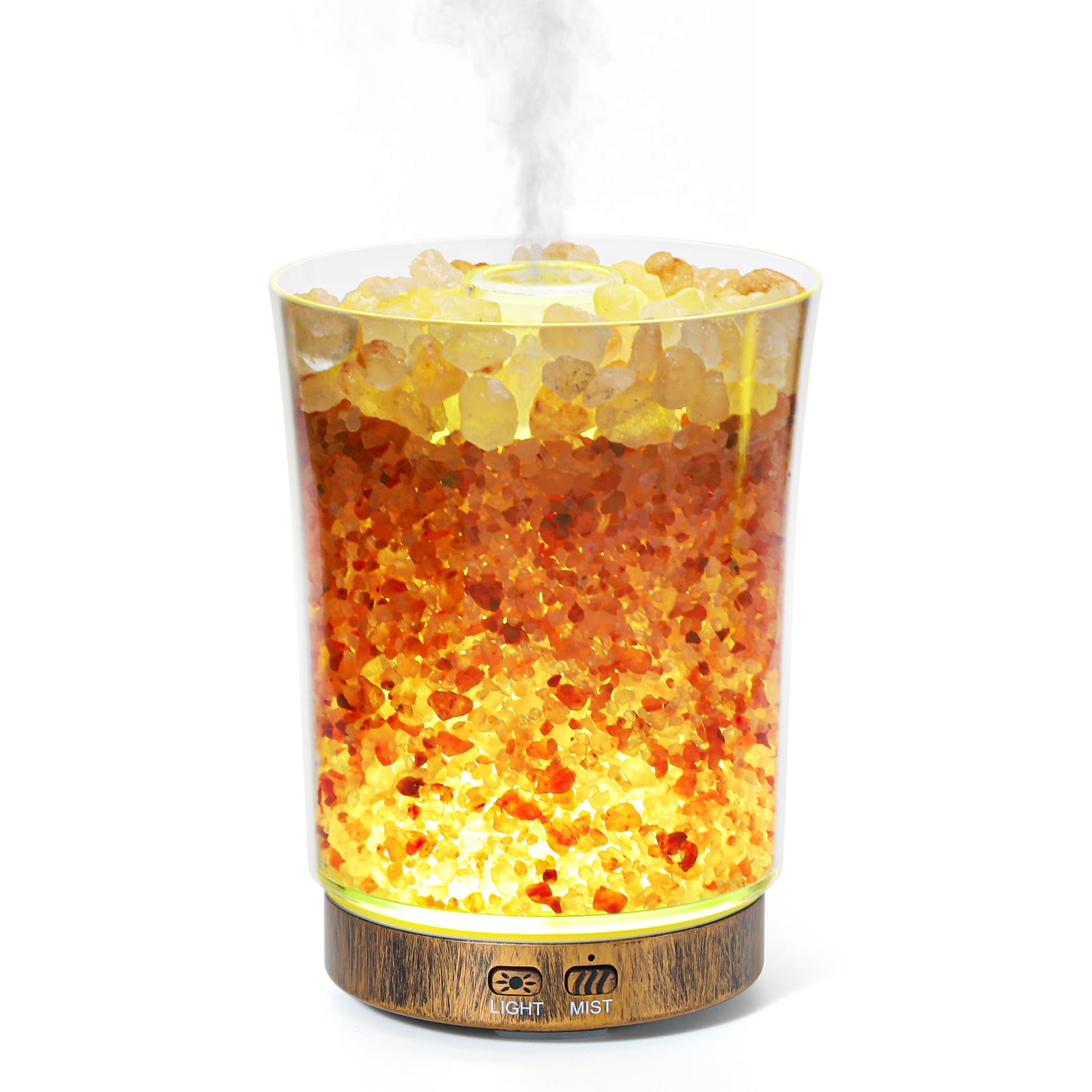 Photo 1 of DqBaoKuan Essential Oil Diffuser, 3-in-1 Aromatheraphy Diffuser & Ultrasonic Humidifier & Himalayan Salt Lamp, 7 Color LED Lights, 2 Adjustable Mist Modes for Home Bedroom Office, Auto Shut-off, 150ML