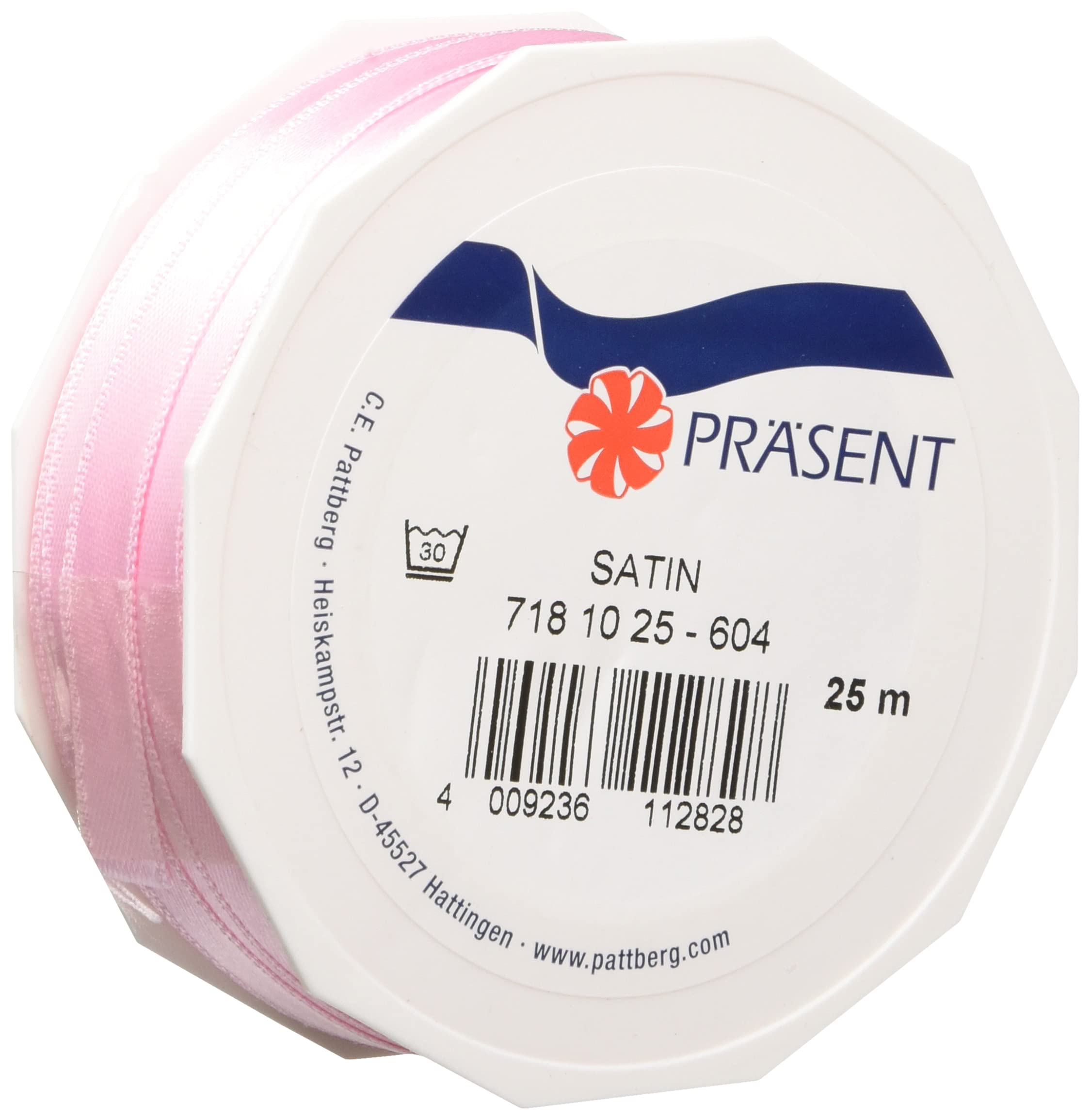 C.E. Pattberg SATIN pink gift ribbon, 27 yards for Wrapping Gifts, 0.39 inches width, Ribbon for Decorating & Crafting, Decorative Ribbon for Gifts, for every occasion — image 1