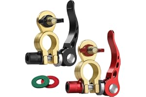 Battery Terminal Connectors 1 Pair, Battery Terminals Brass (M8 x 25mm Bolt), Battery Cable Ends Quick Release, Car Battery Terminal with Anti-Corrosion Pad for Car, caravan, truck, boat by XIOGZAXI