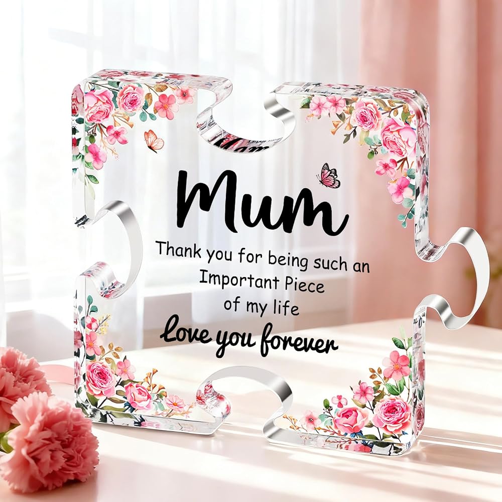 Winzwon Mum Birthday Gifts Acrylic Puzzle Plaque Personalised Present