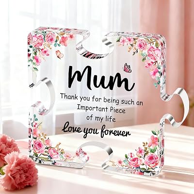 Winzwon Mum Birthday Gifts Acrylic Puzzle Plaque Personalised Present