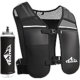TENTRA Running Phone Holder Vest with 500ml/17oz Running Water Bottle | Waterproof Phone Pouch Reflective Vest | 8 Pockets, Lightweight Hydration | Accessories for Men & Women