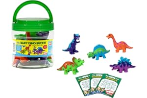 WONDERY KIDS Wow in The World Baby Dino Bucket | Soft and Squeezable | Kids Play Dinosaurs | Learning Through Play | Includes 5 Baby Dinosaur Toys and 3 Fun Fact Cards