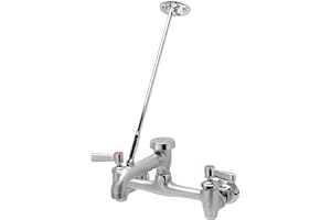 Zurn Z843M1-RC AquaSpec Wall-Mount Service Sink Faucet -Vacuum-Breaker Spout, Pail Hook, Wall Brace, Metal Lever Handles-Roug