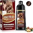 Fvquhvo Coffee Hair Dye Shampoo 3 in 1, Argan Oil Instant Hair Color Shampoo for Women Men, Long Lasting Brown Hair Shampoo, Semi-Permanent Brown Hair Dye (Coffee)