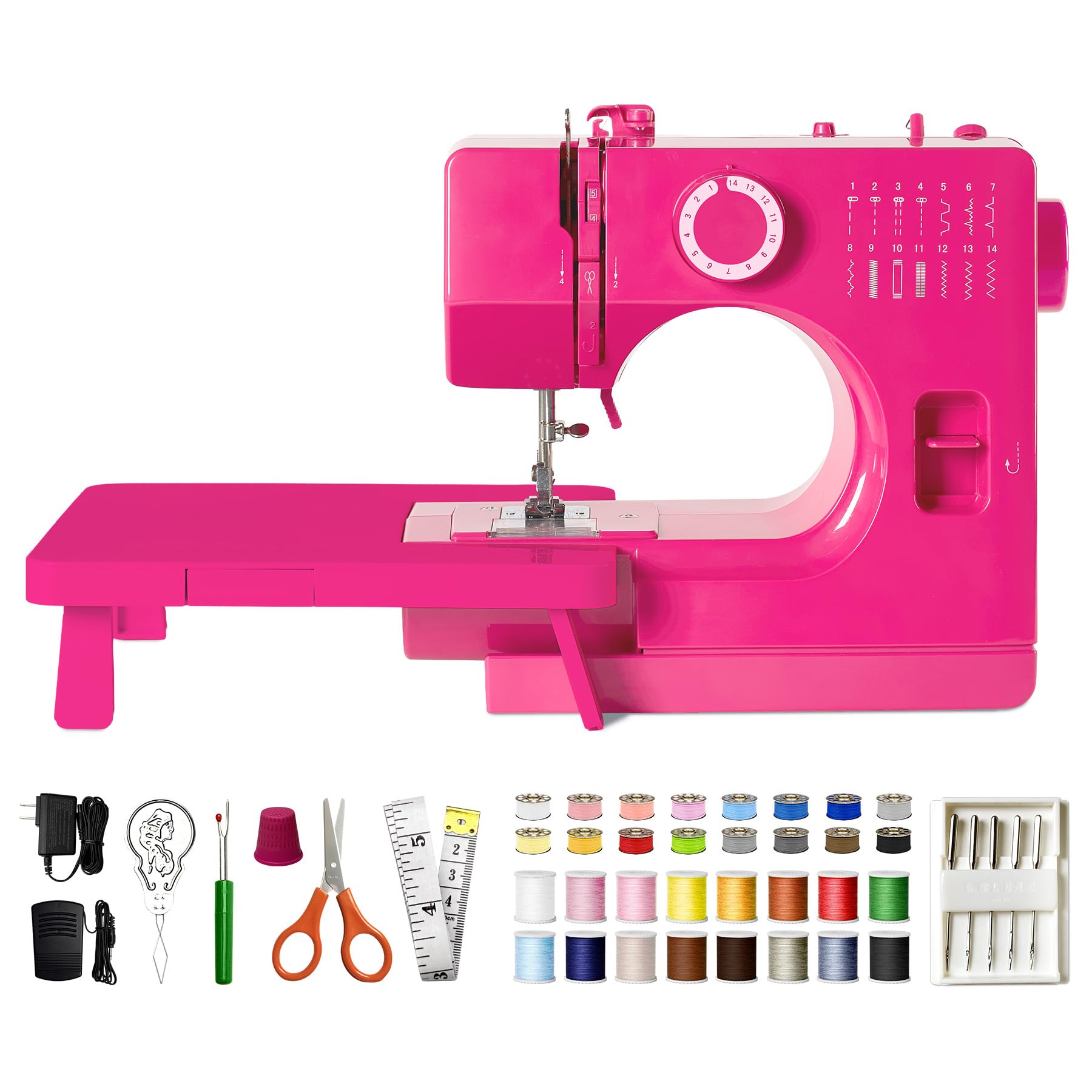 Photo 1 of ***PARTS ONLY DOES NOT WORK***Lastempa StitchMaster Pro Sewing Machine - Twin/Double Needle Compatible, 14 Stitches, Easy for Beginners & Home Users (Pink)