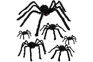 Colovis 6 Pcs Halloween Spider Decorations, Realistic Large Scary Spider Decoration for Home Giant Spiders Props for Indoor Outdoor Party Decorations