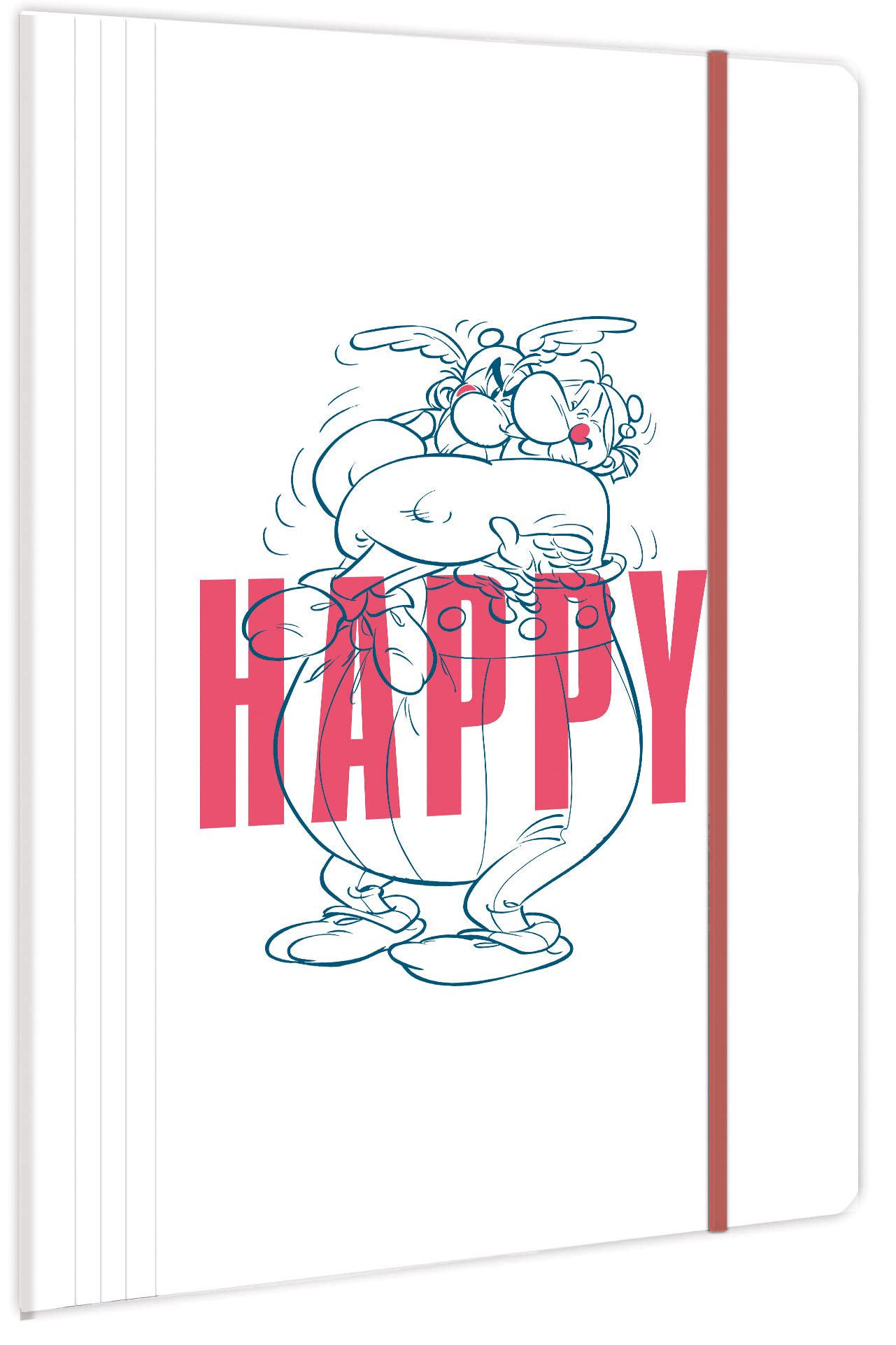 Clairefontaine 813063C - One 3-flap A4 cardboard elastic folder with Obelix "Happy et Gros-Gnon" motif - Matte finish paper - Asterix collection - Mixed