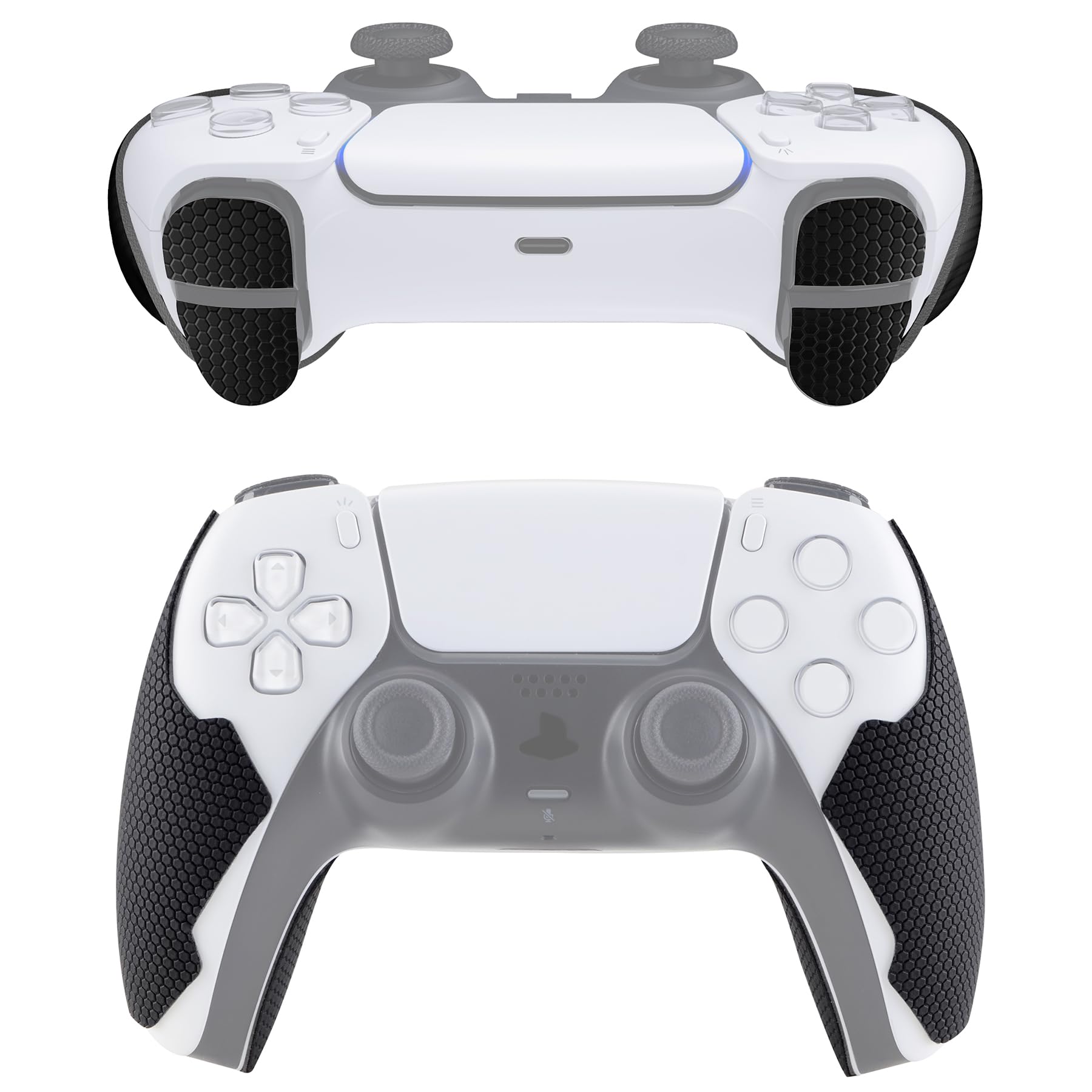 eXtremeRate PlayVital Anti-Skid Sweat-Absorbent Controller Grip for ps5, Professional Textured Soft Rubber Pads Handle Grips for ps5 Controller with Shoulder Button Trigger Stickers - Mecha Edition
