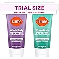 Lume Whole Body Deodorant - Mini Travel Size Invisible Cream Tube - Trial Size - 72 Hour Odor Control - Doctor Developed - Aluminum and Baking Soda Free - .5oz (2 Pk) (Lavender Sage & Minted Cucumber)