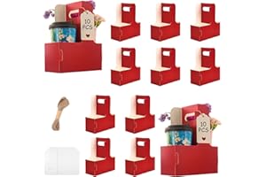 SUOOYDOY 10 Pack 2 Cup Disposable Drink Carrier with Handle Paperboard Coffee Cup Holder Portable for Hot Cold Drinks Food Delivery Services with Heart Card for Teacher Appreciation Week Mother's Day