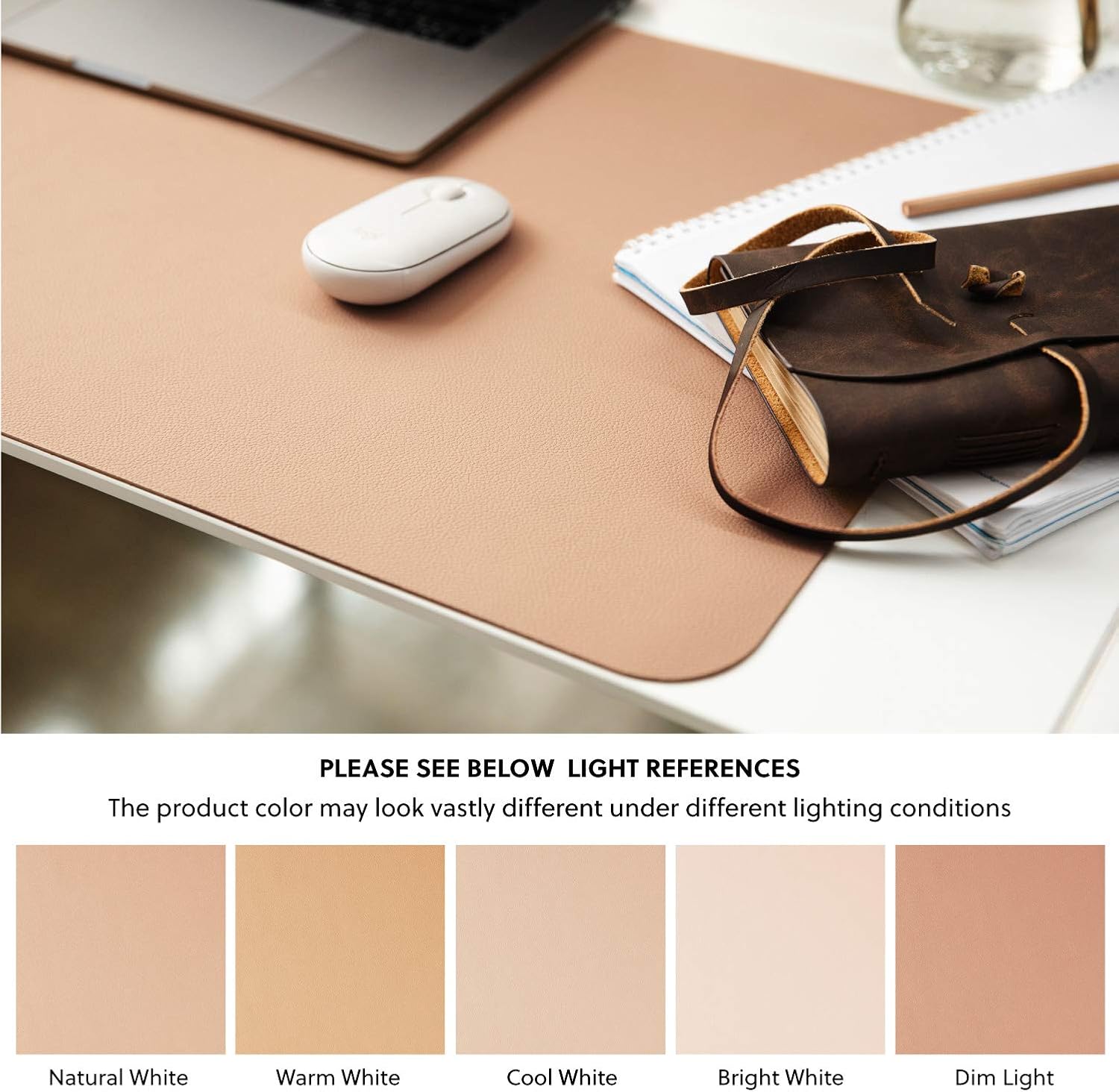 Bedsure Genuine Leather Desk Pad, Office Desk Mat Blotter on top of desks, Large Computer Desk Mat Mouse Pad Leather, Waterproof Non Slip Desk Pad Protector for Office and Home (Bronze, 17x35 inches) : Office Products