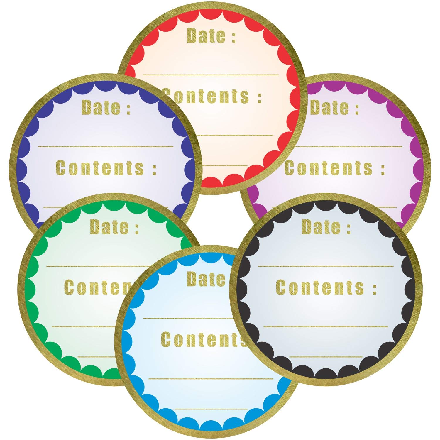 Canning Labels Seals Stickers - (Pack of 120) 2" Large Round Gold Foil Stamping for Spice Mason Jar Lids Canister Food Storage Packaging Sealing