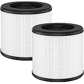 Maostair 2 Pack AC300 True HEPA Replacement Filter Compatible with Purivortex AC300 Air Purifiers, 3-in-1 H13 Filter White