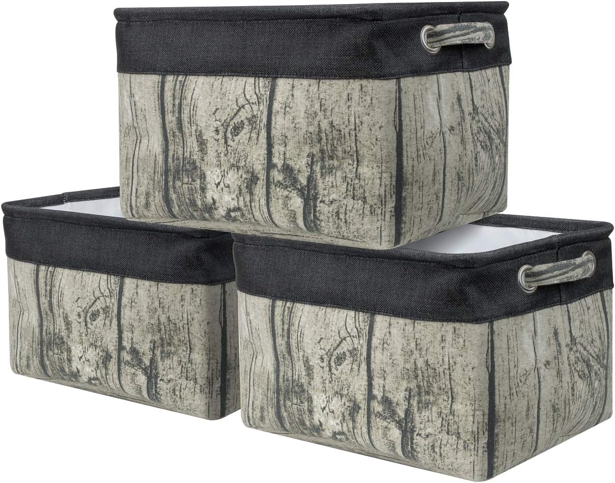 Sorbus Aufbewahrungskorb-Set (3er-Pack) – groß, rechteckig, aus Stoff