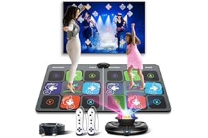FWFX Dance Mat for TV Games - Wireless Musical Electronic Dance Pad for Kids & Adults, 2-Player Indoor Active Exercise Game for Family Parties, Birthday for Boys and Girls
