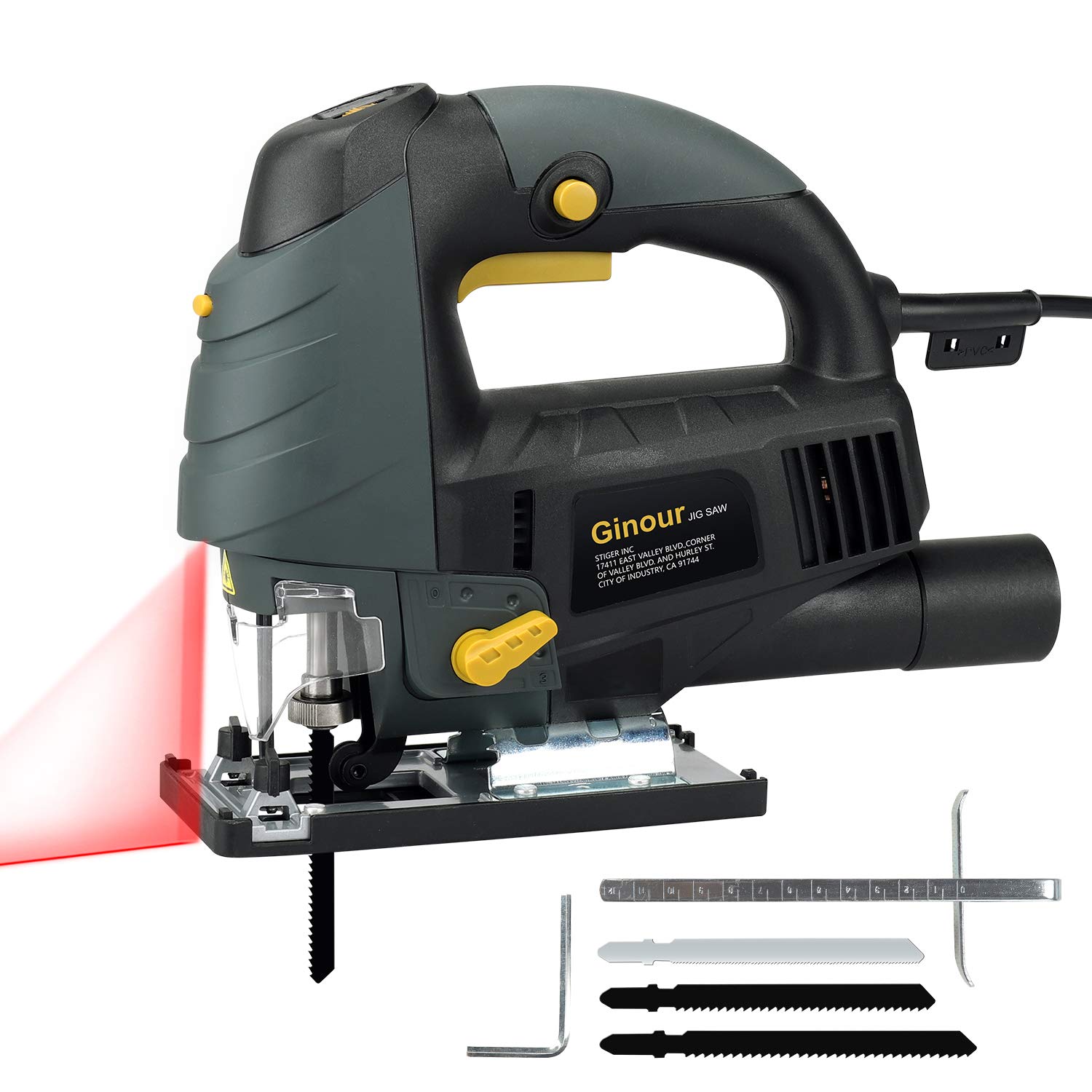 Ginour 6.7A 3000SPM Jigsaw Blade Set with Laser & LED