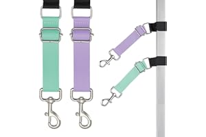 FURSDOLY Pet Dog Grooming Table Arm Accessories Dog Grooming Loops for Table Arm Extender Adjustable Extension Loop Bathing Restraint Leash for Small & Medium Dogs(Lavender & Mint Green)