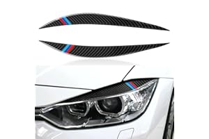 HENGYUESHANG 2PCS Car Headlight Eyebrow Cover Eyelid Decal Carbon Fiber Trim Sticker Compatible with BMW 3 Series Accessories - ONLY for F30 (2012-2019)