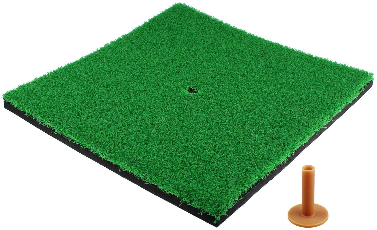 CRESTGOLF Golf Hitting Mats Indoor/Outdoor SBR Golf Mats with Rubber Tee Holder for Driving (12 * 12 inch long grass)
