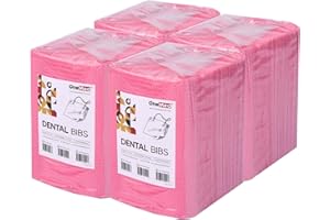 OneMed Pink Dental Bibs 3 Ply 13"x18" Waterproof Tattoo Bib Sheet for Tattoo Studios Nail Salons Dentist or Medical Tray Cove