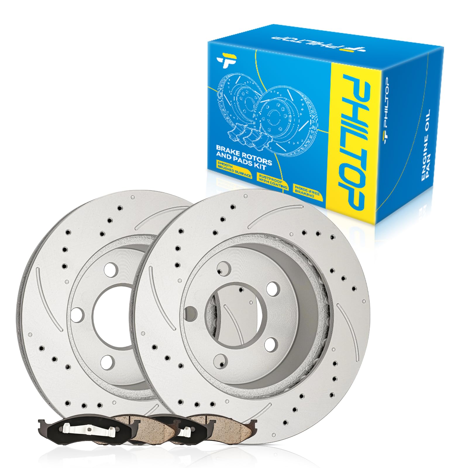 Photo 1 of ** UNCLEAN/ ONLY ONE*****PHILTOP Front Brake Pads and Rotors kit Fit for Jeep 1999-2006 Wrangler, 11” Front Brakes Rotors Automotive Replacement Brake kits
