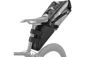 ROCKBROS Bike Saddle Bikepacking Bag Waterproof Bicycle Seat Pack Large Capacity 10L Black for MTB Mountain Road Bike