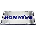Komatsu Silver Embossed Metal License Plate Tag, Regular size