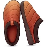 Zizor Men's Camp-Style Slip on Slippers Indoor Outdoor,Puffer House Shoes with Fleece Lining, Hard Sole & Memory Foam Cushioning