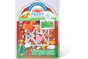 Melissa & Doug Puffy Sticker Play Set – On the Farm, 52 Reusable Stickers with 2 Fold-Out Scenes, Restickable Animal Arts and