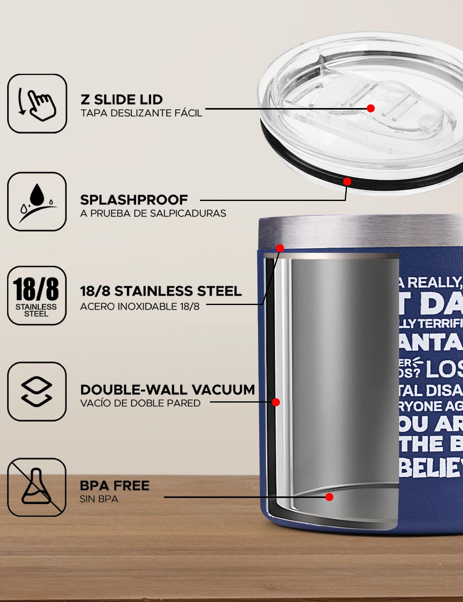 Cessfle Christmas Gifts for Dad, 14oz Funny Trump Dad Mug, Funny Dad Birthday Gifts from Daughter Son Wife Kids, Best Dad Coffee Mug for Dad Husband Men(Blue Gray)