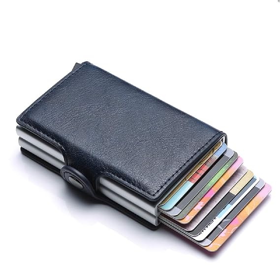 Card Holder RFID Automatic PopUp Double Compartment Wallet Slim