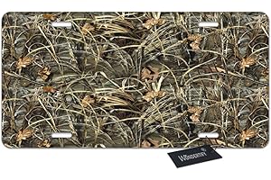 Wondertify Camo License Plate,Camouflage Tree Decorative Car Front License Plate,Vanity Tag,Metal Car Plate,Aluminum Novelty License Plate for Men/Women/Boy/Girls Car,6 X 12 Inch (4 Holes)