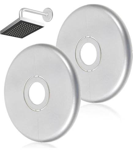 Semetall 4"Escutcheon Plate Extra Large,Universal Replacement Escutcheon Cover Plate,Replacement Shower Arm Flange Plumbing Cover Plates,Fits All Standard 1/2" Pipes (Black), Escuthceons - Canada