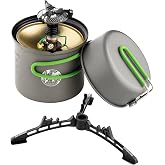 Optimus Crux Weekend Cook System with 0.95L Pot | Single Burner Backpacking Stove, Hard Anodized Aluminum Pot with Fry Pan Lid, Portable Cookware Kit