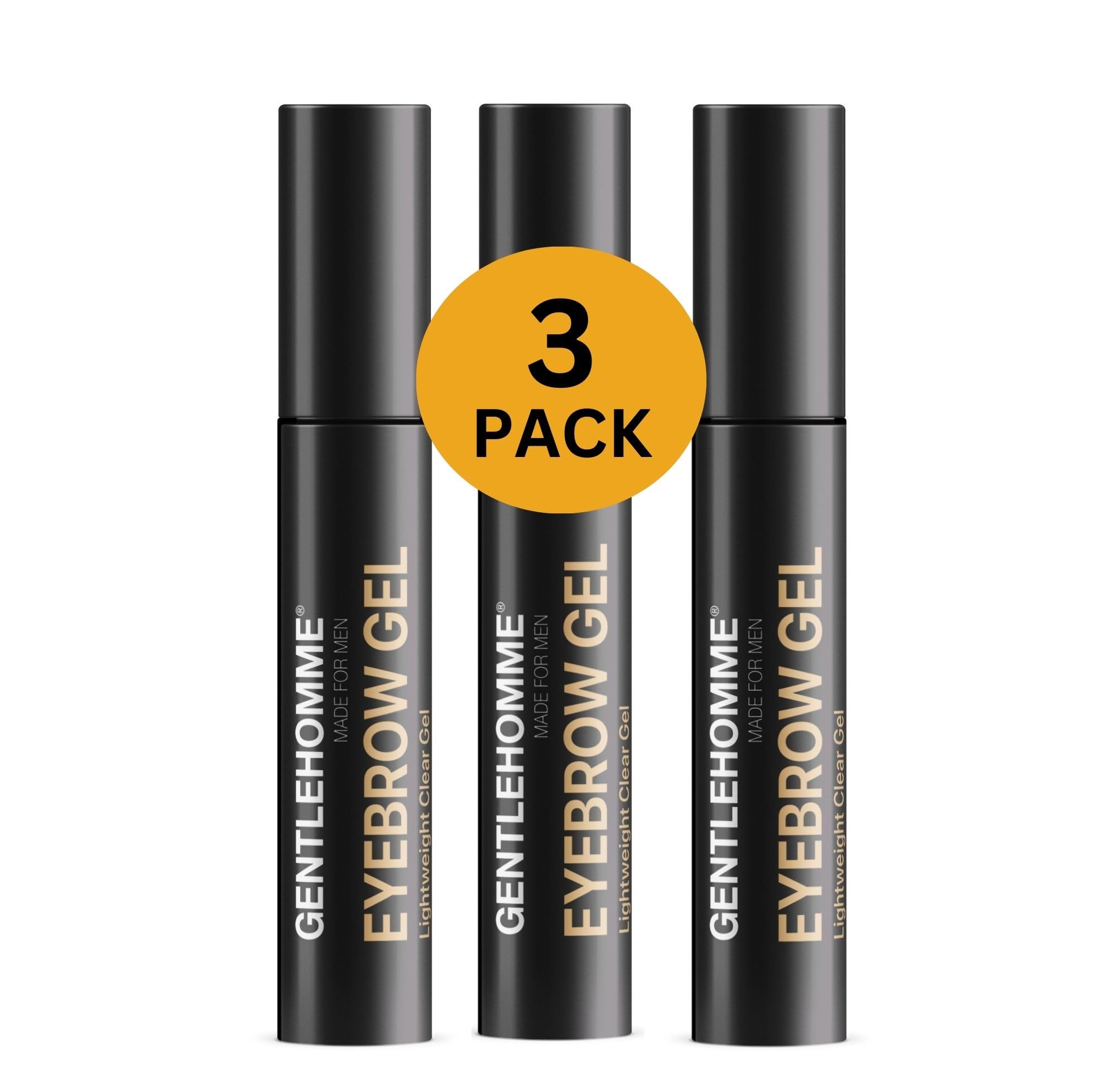 3 PCS Eyebrow Gel for Men, Clear Brow Setting Waterproof Eyebrow Gel, Transparent Hold & Fixing Gel with Spiral Brush, Sculpting, Shaping Brows & Facial Hair - Durable and Long Lasting 10 ml (3 Pack)