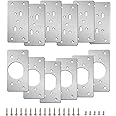 12-Pack Hinge Repair Kit - Cabinet Hinge Repair Plate Stainless Steel Door Hinge Repair Kit, Hinge Fixing Plate for Kitchen Cabinet Hinge Repair Brackets with Mounting Screws