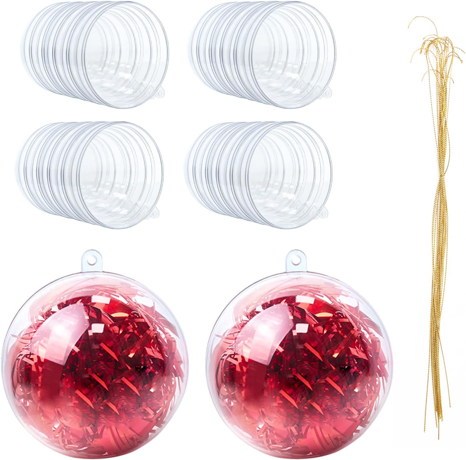 Ornaments - 20Pcs 80mm Christmas Ball Ornaments Clear Plastic Fillable Christmas Ball 3.15'' DIY Craft Ornaments,Shatterproof Xmas Tree Hanging Balls Decorations for Holiday, Wedding, Birthday, Christmas Decor