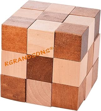 RGRANDSONS Handmade Wooden Puzzle Adult Snake Cube Handmade Gifts India Unique Gifts for Kids and Adult