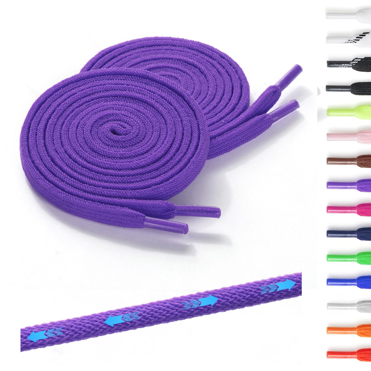 Neo-wows Elastic No Tie Flat Shoelaces for