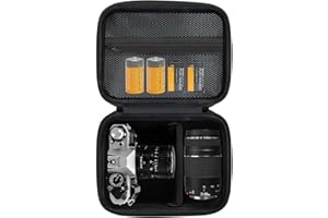 Defyxel Hard Carrying Case for Canon AE-1 35mm & 50mm/ EOS R6 Mark III/II/EOS Rebel T7 DSLR/R50 (Adjustable Dividers & Mesh P