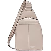 Calvin Klein Women's Myra Backpack for Women – Vegan Leather Convertible Sling Backpack, 2 Pockets, Mushroom, One Size