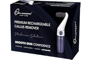 Electric Foot Callus Remover: Own Harmony Professional Foot Care Pedicure Tools, Rechargeable Feet Scrubber Dead Skin, Electronic Foot File Pedi Grinder, Best for Hard, Dry, Cracked Heels (3 Rollers)