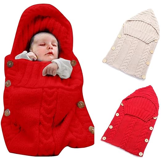 title=Coperta neonati colorata, Oenbopo Baby lana sacco nanna Swaddle sacco nanna
