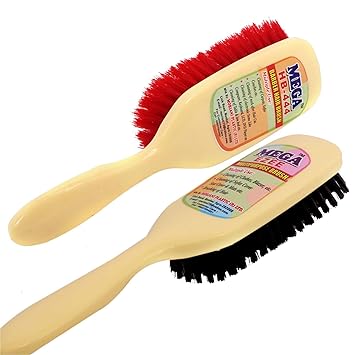 Mega Hb 444 Coat/Clothes/Sofa/Couch/Car Seat/Cleaning Brush (Set of 1 Hard +1 Soft Brush)