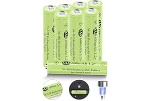 JiajaX Rechargeable AAA Batteries, Ni-MH AAA 600mAh Solar Batteries, Triple A 1.2v Rechargeable Batteries for Solar Pathway Lights, Outdoor Solar Lights (600mAh -8pack)