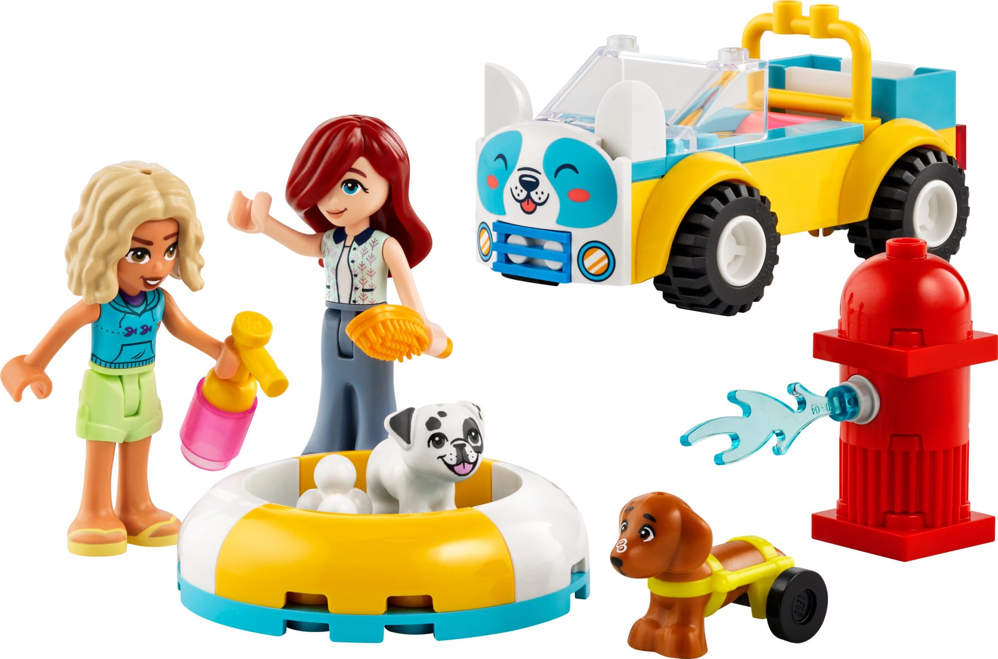 LEGO Friends Dog Grooming Car Toy, Building Toy for Kids Who Love Animals and Nature, Comes with 2 Mini Doll Characters and 2 Dog Toy Figures, Vet Toy Gift Idea for Girls and Boys Ages 4 and Up, 42635