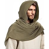 Ultrafun Medieval Renaissance Shawl Scarf Cape Men Women Multifunctional Hooded Cowl Halloween Cosplay Costume Accessories