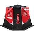 Eskimo Outbreak Portable Pop-Up Ice Fishing Shelter, Stormshield Insulated Fabric, No Trip Door, Durable Hub Design, Deluxe Tie Downs, Red/Black