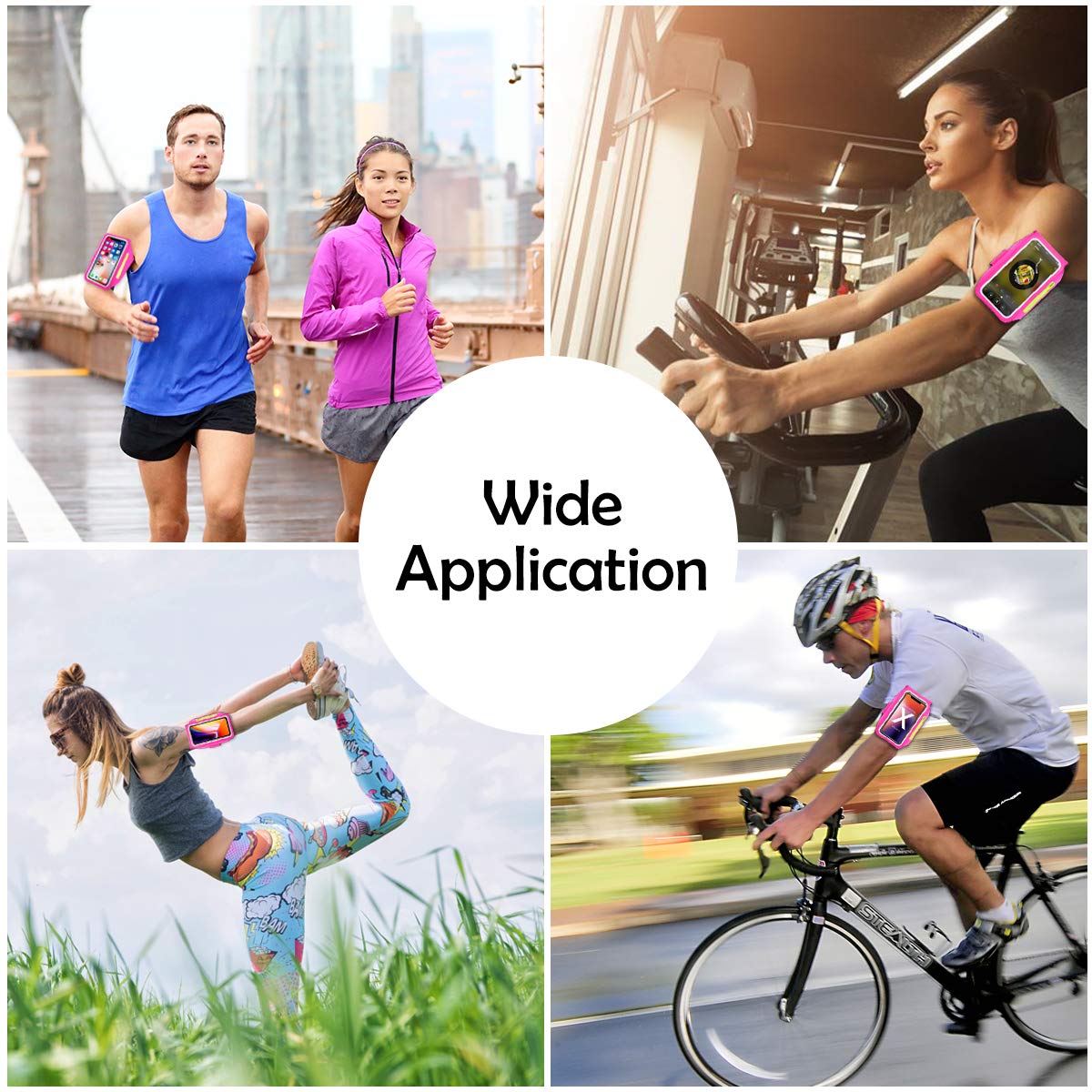Fascia da Braccio con Borsa Airpods Fascia Sportiva da Braccio Porta  Cellulare Braccio Portacellulare Armband per iPhone 11 Pro/11/XR/XS/X  Galaxy S10/S9/S8 con Supporto Chiave e Tasca per Carte Elettronica Audio e  video